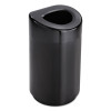 Open Top Round Waste Receptacle, 30 Gal, Steel, Black