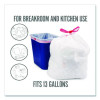 Drawstring Tall Kitchen Trash Bags, 13 Gal, 28" x 24", White, 50/Box