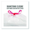 Drawstring Tall Kitchen Trash Bags, 13 Gal, 28" x 24", White, 50/Box