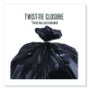 Twist-Tie Heavy-Duty Trash Bags, Open-Face, 45 Gal, 1.1 Mil, 45" x 38", Black, 25/Box