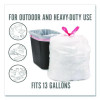 Scented Drawstring Tall Kitchen Trash Bags, 13 Gal, Fresh Scent, 28" x 24", White, 100/Box