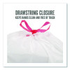 Scented Drawstring Tall Kitchen Trash Bags, 13 Gal, Fresh Scent, 28" x 24", White, 100/Box