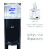 Es6 Hand Sanitizer Floor Stand With Dispenser, 1,200 Ml, 13.5 X 5 X 28.5, Graphite/Silver
