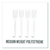 Eco-Id Mediumweight Compostable Cutlery, Fork, Plastic, White, 300/Pack
