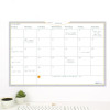 Wallmates Self-Adhesive Dry Erase Monthly Planning Surfaces, 18 X 12, White/Gray/Orange Sheets, Undated