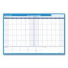 30/60-Day Undated Horizontal Erasable Wall Planner, 36 X 24, White/Blue Sheets, Undated