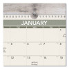 Recycled Wall Calendar, Unruled Blocks, 15 x 12, Sand/Green Sheets, 12-Month (Jan To Dec): 2026