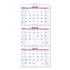 Move-A-Page Three-Month Wall Calendar, 12 x 27, White/Red/Blue Sheets, 15-Month: Dec 2025 To Feb 2027