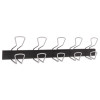 Wall-Mount Coat Hooks, 29.92 x 2.95 x 6.45, Metal, Silver, 22 Lb Capacity