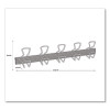 Wall-Mount Coat Hooks, 29.92 x 2.95 x 6.45, Metal, Silver, 22 Lb Capacity