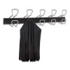 Wall-Mount Coat Hooks, 29.92 x 2.95 x 6.45, Metal, Silver, 22 Lb Capacity