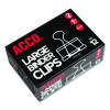 Binder Clips, 1.06" Capacity, Large, Black/Silver, Dozen