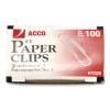 Paper Clips, #3, Smooth, Silver, 100 Clips/Box, 10 Boxes/Pack