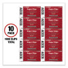 Paper Clips, Jumbo, Smooth, Silver, 100 Clips/Box, 10 Boxes/Pack
