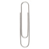 Paper Clips, Jumbo, Smooth, Silver, 20-Sheet Capacity, 100 Clips/Box, 10 Boxes/Pack