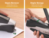 Inpower+28 Executive One-Finger 3-In-1 Eco-Friendly Desktop Stapler, 28-Sheet Capacity, Black/Silver