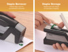 Injoy One-Finger 3-In-1 Eco-Friendly Compact Stapler, 25-Sheet Capacity, Black
