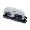 20-Sheet Ez Squeeze Three-Hole Punch, 9/32" Holes, Black/Silver