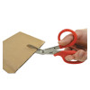 Stainless Steel Office Snips, 7" Long, 1.75" Cut Length, Crane-Style Red Handle
