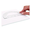 180 Degree Protractor, Plastic, 6" Ruler Edge/180 Degree, Clear