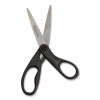 Design Line Straight Stainless Steel Scissors, 8" Long, 3.13" Cut Length, Straight Black Handle