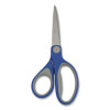 Kleenearth Soft Handle Scissors, 7" Long, 2.25" Cut Length, Straight Blue/Gray Handle
