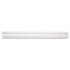 12" Magnifying Ruler, Standard/Metric, Plastic, Clear