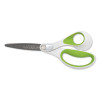 Carbotitanium Bonded Scissors, 8" Overall Length, 3.25" Cut Length, Straight White/Green Handle