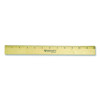 Beveled Wood Ruler, Standard, 12" Long, Natural Hardwood, 12/Pack