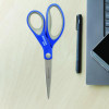 Scissors With Antimicrobial Protection, 8" Long, 3.25" Cut Length, Straight Blue/Gray Handle, 2/Pack