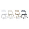 Armless Steel Folding Chair, Supports Up To 275 Lb, Black Seat, Black Back, Black Base, 4/Carton