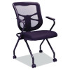 Alera Elusion Mesh Nesting Chairs With Padded Arms, Supports Up To 275 Lb, 18.11" Seat Height, Black, 2/Carton