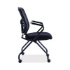 Alera Elusion Mesh Nesting Chairs With Padded Arms, Supports Up To 275 Lb, 18.11" Seat Height, Black, 2/Carton