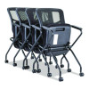Alera Elusion Mesh Nesting Chairs With Padded Arms, Supports Up To 275 Lb, 18.11" Seat Height, Black, 2/Carton
