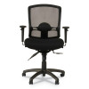 Alera Etros Series Mesh Mid-Back Petite Multifunction Chair, Supports Up To 275 Lb, 17.16" To 20.86" Seat Height, Black