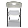 Molded Resin Folding Chair, Supports Up To 225 Lb, 18.19" Seat Height, White Seat, White Back, Dark Gray Base, 4/Carton