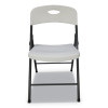 Molded Resin Folding Chair, Supports Up To 225 Lb, 18.19" Seat Height, White Seat, White Back, Dark Gray Base, 4/Carton