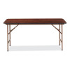 Wood Folding Table, Rectangular, 59.88w X 17.75d X 29.13h, Mahogany