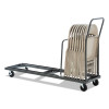 Chair/Table Cart, Metal, 600 Lb Capacity, 20.86" x 50.78" To 72.04" x 43.3", Black