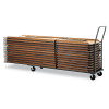 Chair/Table Cart, Metal, 600 Lb Capacity, 20.86" x 50.78" To 72.04" x 43.3", Black