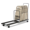 Chair/Table Cart, Metal, 600 Lb Capacity, 20.86" x 50.78" To 72.04" x 43.3", Black