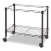 One-Tier File Cart For Side-To-Side Filing, Metal, 1 Shelf, 1 Bin, 24" x 14" x 21", Black