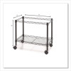 One-Tier File Cart For Side-To-Side Filing, Metal, 1 Shelf, 1 Bin, 24" x 14" x 21", Black