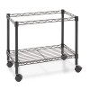 One-Tier File Cart For Side-To-Side Filing, Metal, 1 Shelf, 1 Bin, 24" x 14" x 21", Black