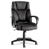 Alera Fraze Series Executive High-Back Swivel/Tilt Bonded Leather Chair, Supports 275 Lb, 17.71" To 21.65" Seat Height, Black