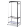 Wire Shelving Garment Rack, 30 Garments, 36w X 18d X 75h, Black