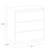 Lateral File, 3 Legal/Letter-Size File Drawers, Light Gray, 30" x 18.62" x 40.25"