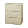 Lateral File, Three Legal/Letter/A4-Size File Drawers, 30" x 18.62" x 40.25", Putty