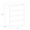 Lateral File, 4 Legal/Letter-Size File Drawers, Light Gray, 30" x 18.62" x 52.5"