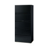 Lateral File, Five Legal/Letter/A4-Size File Drawers, 30" x 18.62" x 67.62", Black
